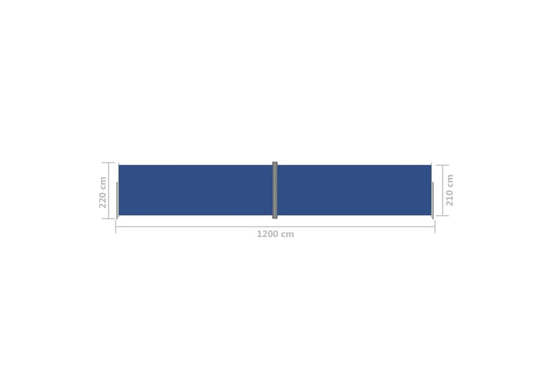 Infällbar sidomarkis 220x1200 cm blå - Blå - Sidomarkis - Markiser