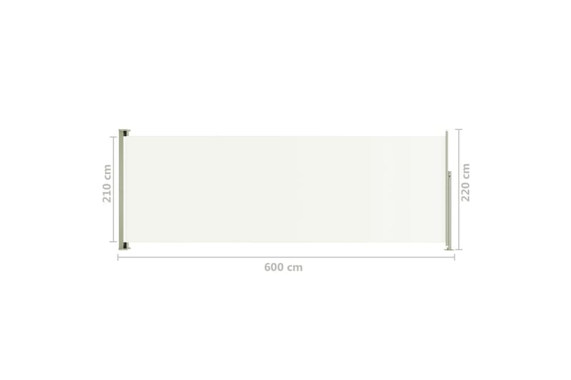 Infällbar sidomarkis 220x600 cm gräddvit - Vit - Sidomarkis - Markiser