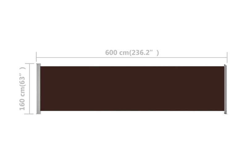 Infällbar sidomarkis 600x160 cm brun - Brun - Sidomarkis - Markiser