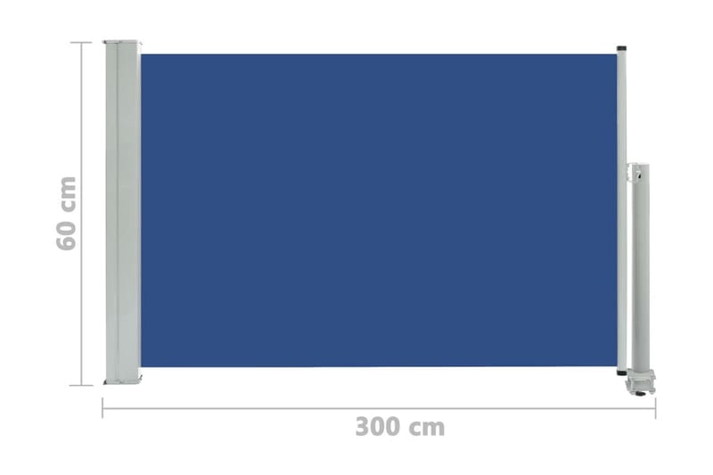 Infällbar sidomarkis 60x300 cm blå - Blå - Sidomarkis - Markiser