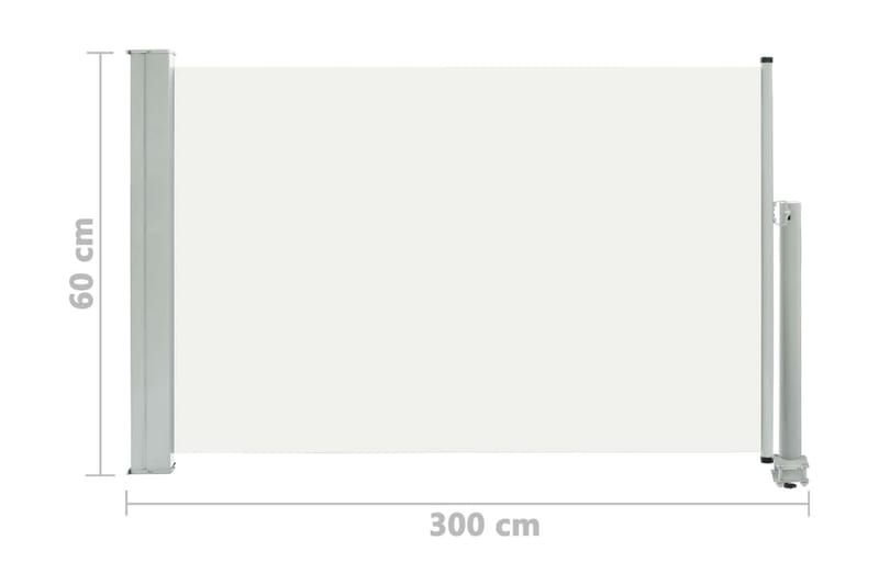 Infällbar sidomarkis 60x300 cm gräddvit - Vit - Markiser - Sidomarkis
