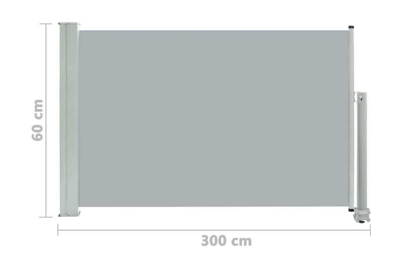 Infällbar sidomarkis 60x300 cm grå - Grå - Sidomarkis - Markiser
