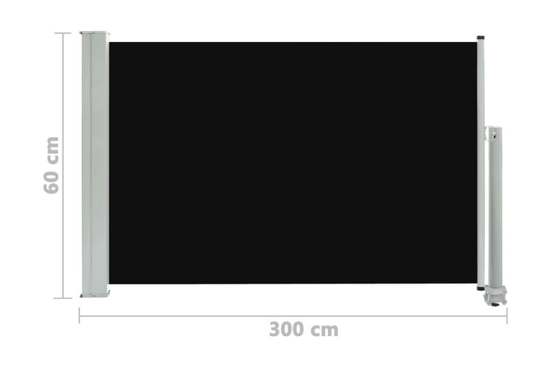 Infällbar sidomarkis 60x300 cm svart - Svart - Sidomarkis - Markiser