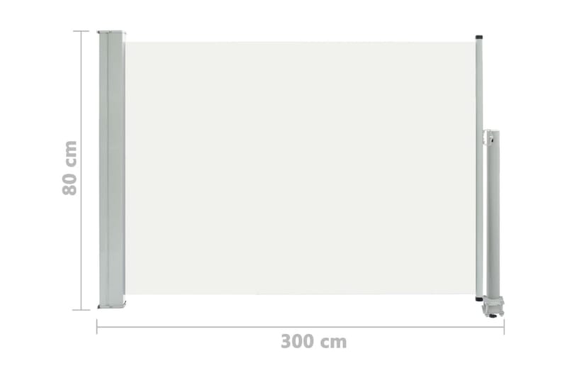 Infällbar sidomarkis 80x300 cm gräddvit - Vit - Sidomarkis - Markiser