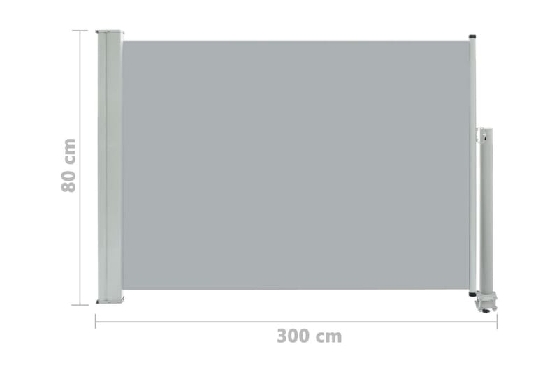 Infällbar sidomarkis 80x300 cm grå - Grå - Sidomarkis - Markiser