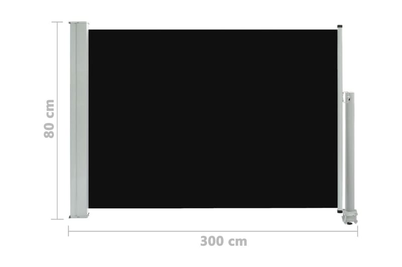 Infällbar sidomarkis 80x300 cm svart - Svart - Sidomarkis - Markiser