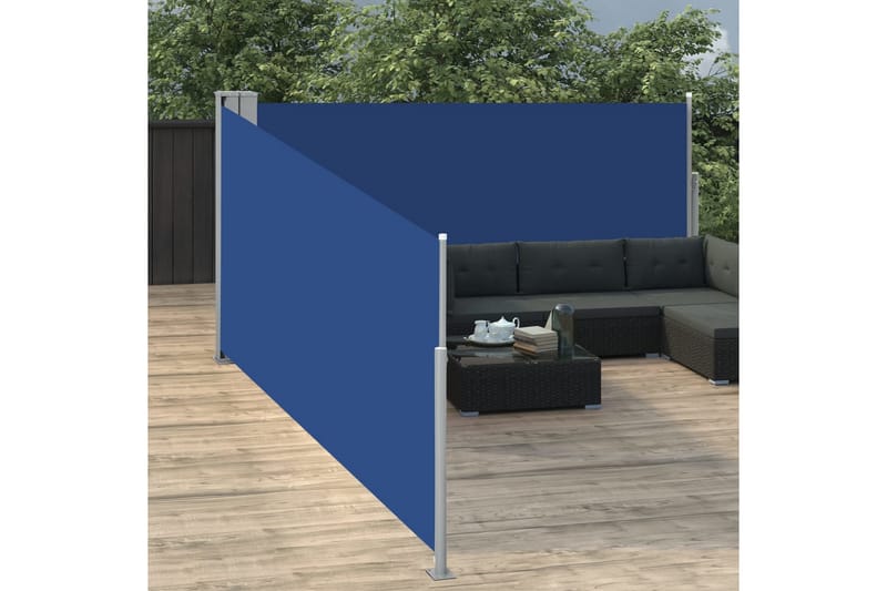 Infällbar sidomarkis blå 100x1000 cm - Blå - Sidomarkis - Markiser