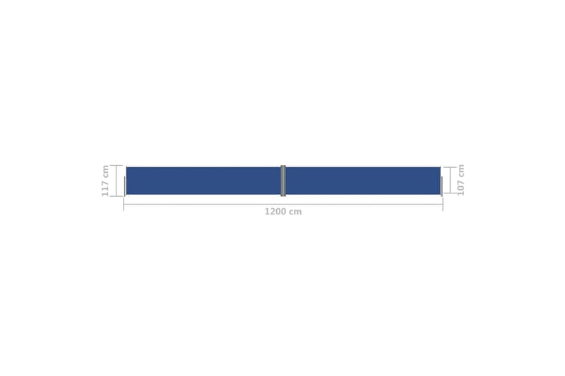 Infällbar sidomarkis blå 117x1200 cm - Blå - Sidomarkis - Markiser