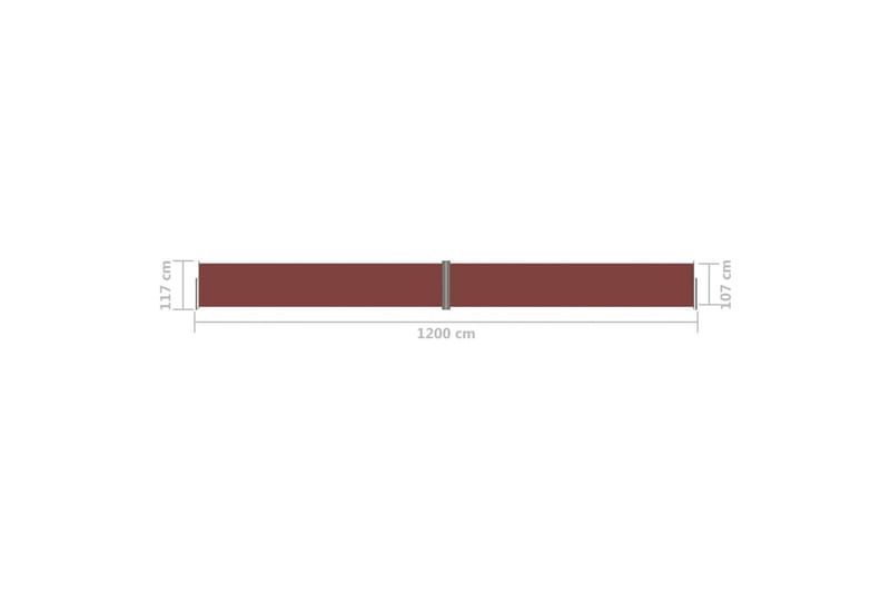 Infällbar sidomarkis brun 117x1200 cm - Brun - Sidomarkis - Markiser