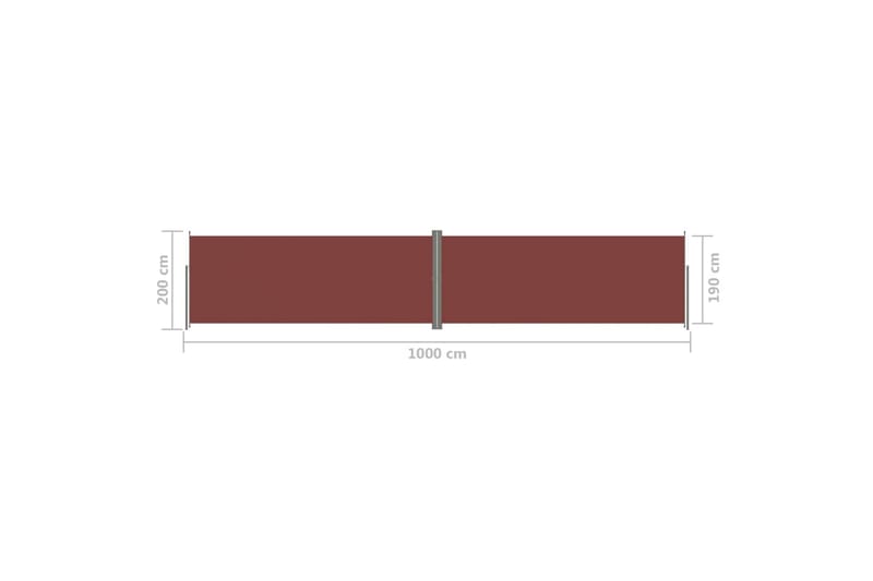 Infällbar sidomarkis brun 200x1000 cm - Brun - Sidomarkis - Markiser