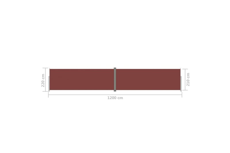 Infällbar sidomarkis brun 220x1200 cm - Brun - Sidomarkis - Markiser