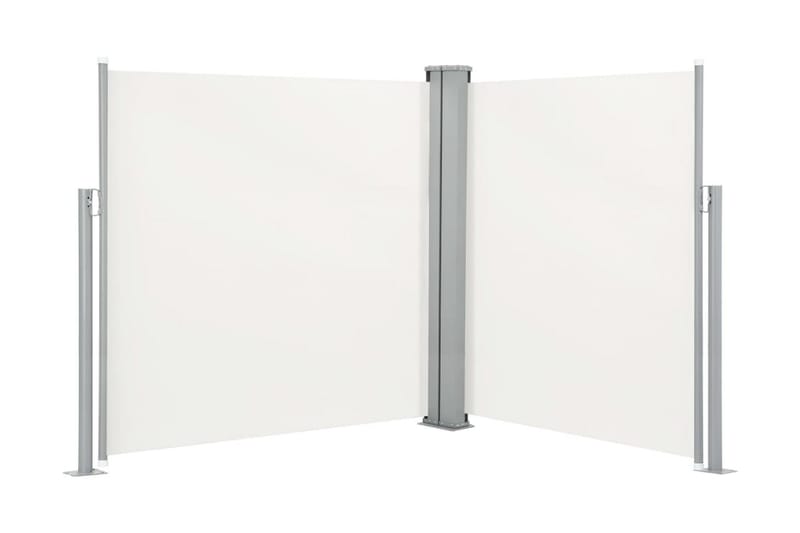 Infällbar sidomarkis dubbel 170x600 cm gräddvit - Vit - Sidomarkis - Markiser