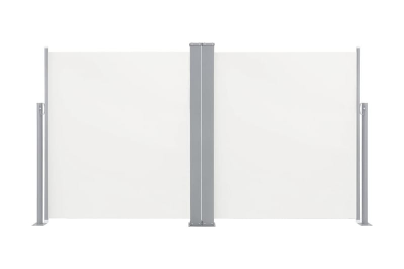 Infällbar sidomarkis dubbel 170x600 cm gräddvit - Vit - Sidomarkis - Markiser