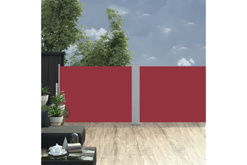 Infällbar sidomarkis röd 100x1000 cm - Röd - Sidomarkis - Markiser