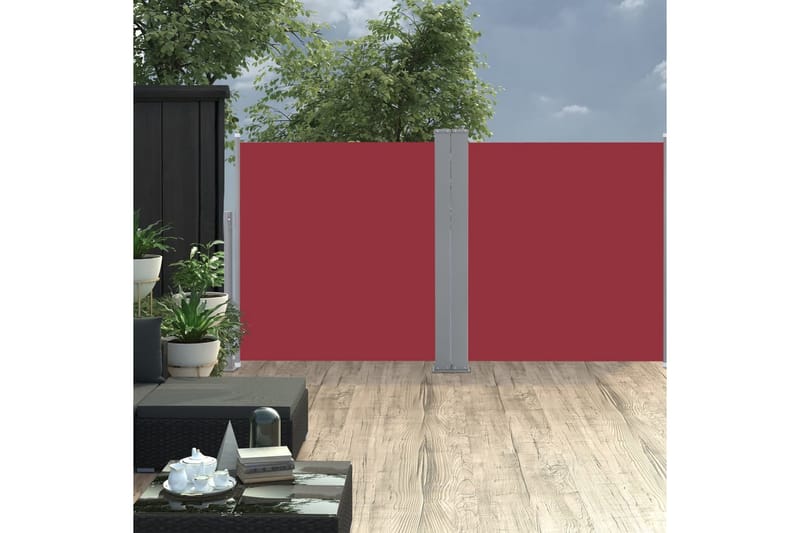 Infällbar sidomarkis röd 100x600 cm - Röd - Sidomarkis - Markiser