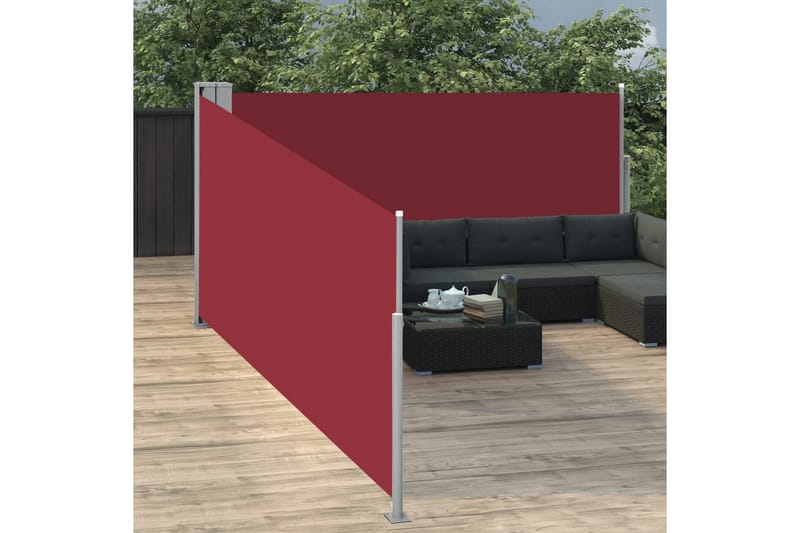Infällbar sidomarkis röd 120x1000 cm - Röd - Sidomarkis - Markiser