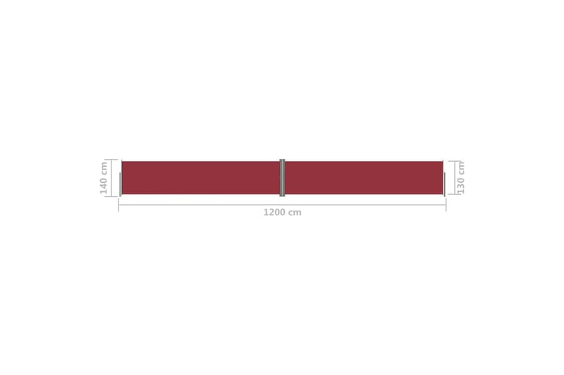 Infällbar sidomarkis röd 140x1200 cm - Röd - Sidomarkis - Markiser