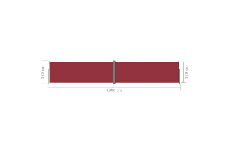 Infällbar sidomarkis röd 180x1000 cm - Röd - Sidomarkis - Markiser