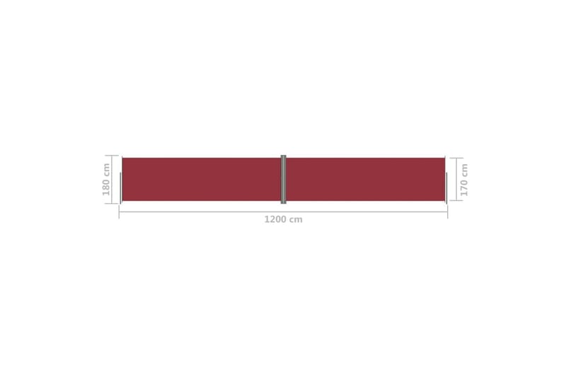 Infällbar sidomarkis röd 180x1200 cm - Röd - Sidomarkis - Markiser