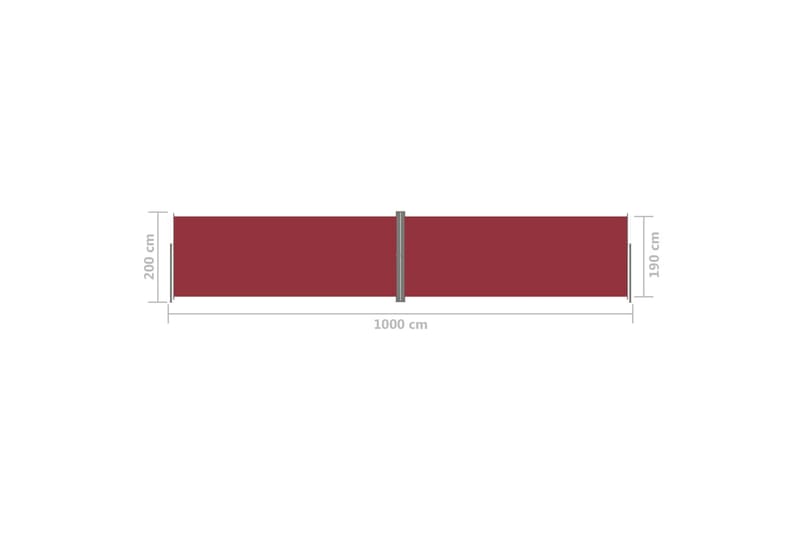 Infällbar sidomarkis röd 200x1000 cm - Röd - Sidomarkis - Markiser