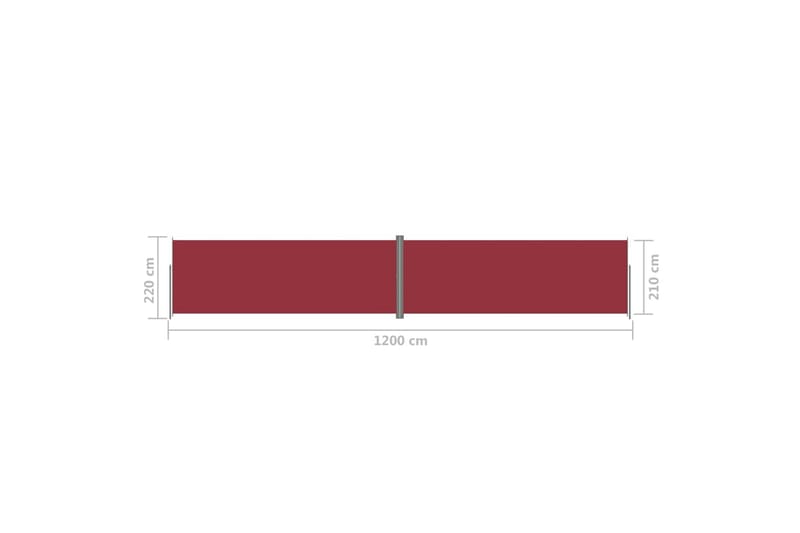 Infällbar sidomarkis röd 220x1200 cm - Röd - Sidomarkis - Markiser