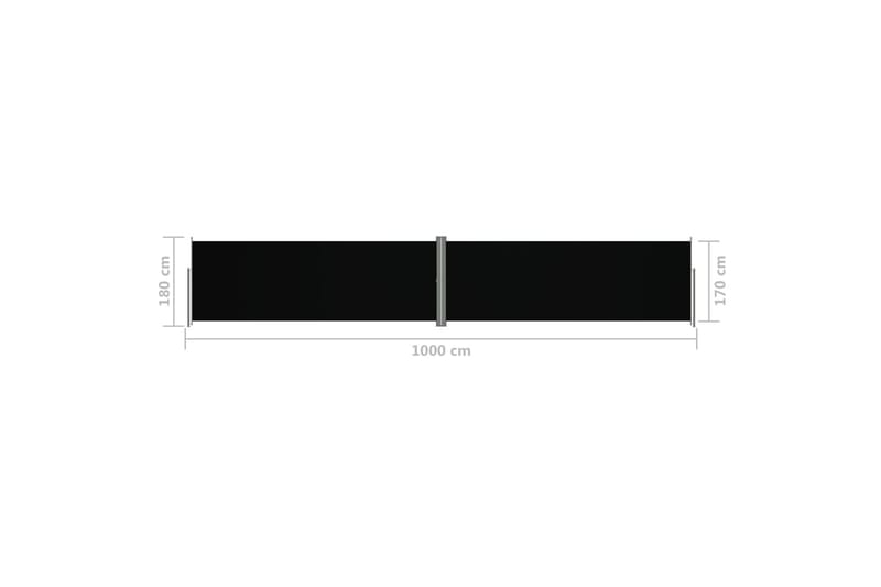 Infällbar sidomarkis svart 180x1000 cm - Svart - Sidomarkis - Markiser