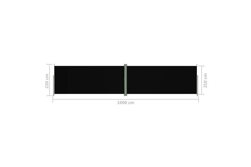 Infällbar sidomarkis svart 220x1000 cm - Svart - Sidomarkis - Markiser