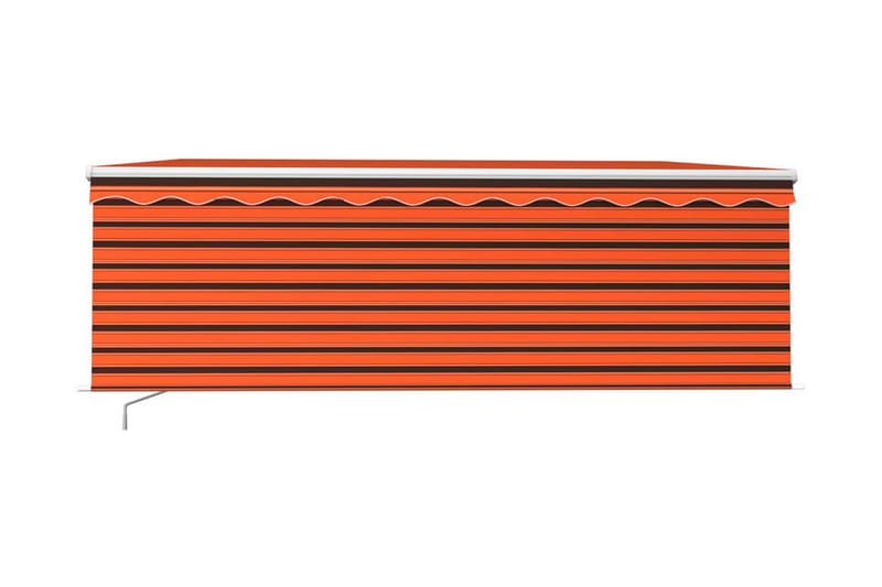 Manuell markis med rullgardin 4x3 m orange/brun - Orange - Markiser - Fönstermarkis