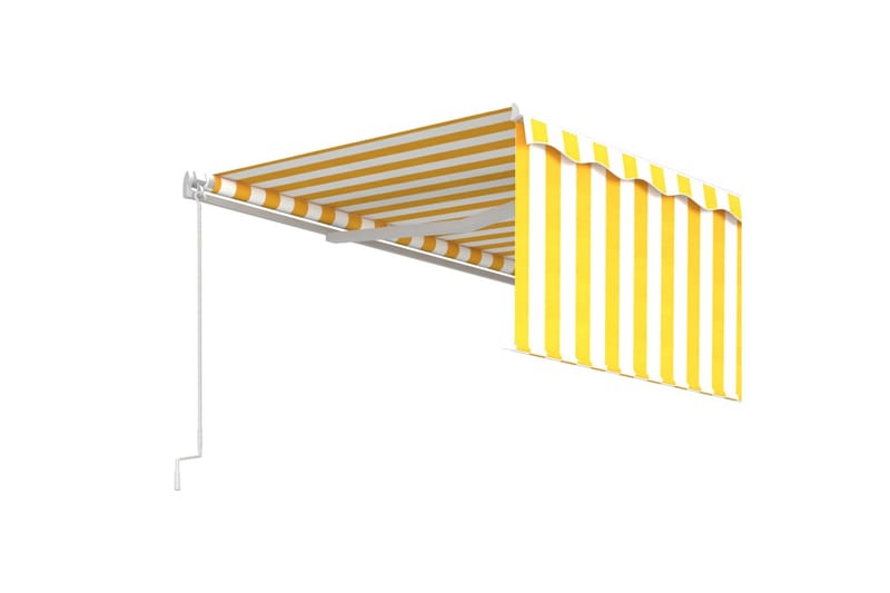 Manuell markis med rullgardin 5x3 m gul/vit - Gul - Markiser - Fönstermarkis