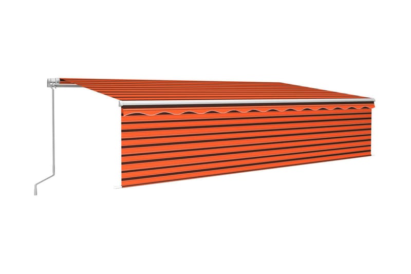 Manuell markis med rullgardin 6x3 m orange/brun - Orange - Markiser - Fönstermarkis