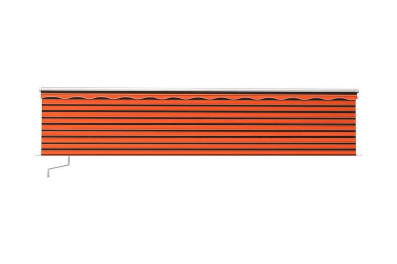 Manuell markis med rullgardin 6x3 m orange/brun - Orange - Markiser - Fönstermarkis