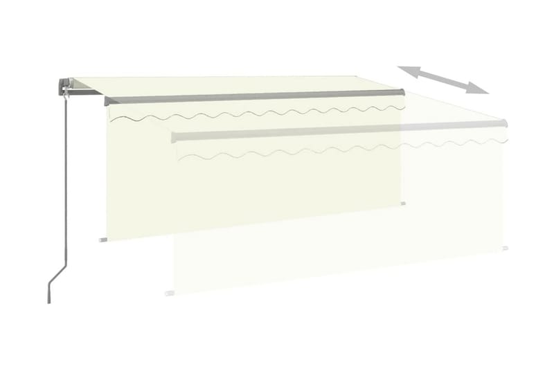 Manuell markis med rullgardin och LED 3x2,5m gräddvit - Kräm - Markiser - Fönstermarkis