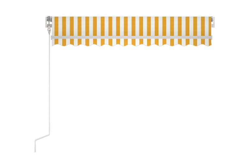 Markis automatiskt infällbar 300x250 cm gul och vit - Gul - Markiser - Terrassmarkis