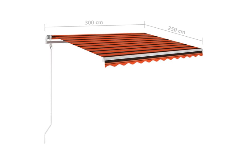 Markis automatiskt infällbar 300x250 cm orange och brun - Orange - Markiser - Terrassmarkis