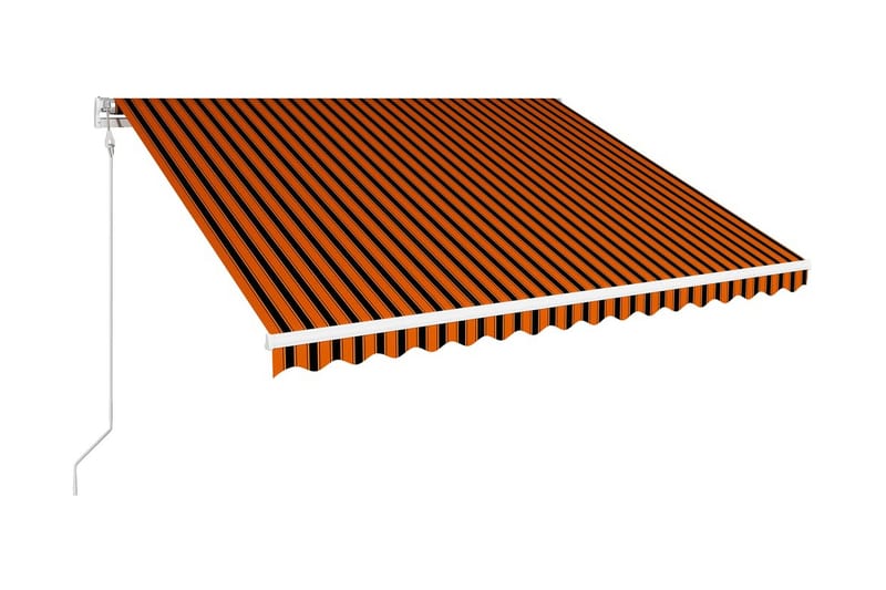 Markis automatiskt infällbar 400x300 cm orange och brun - Orange - Markiser - Fönstermarkis