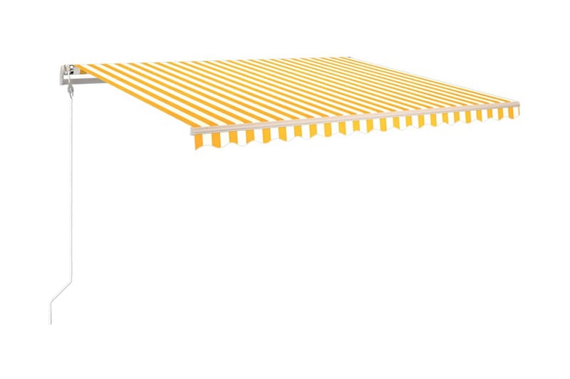 Markis automatiskt infällbar 400x350 cm gul och vit - Gul - Markiser - Terrassmarkis