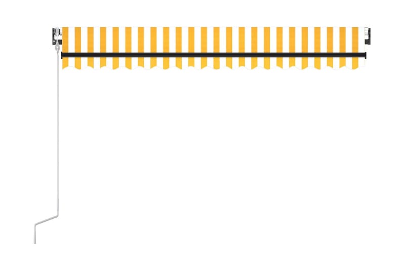 Markis automatiskt infällbar 450x300 cm gul och vit - Gul - Markiser - Terrassmarkis
