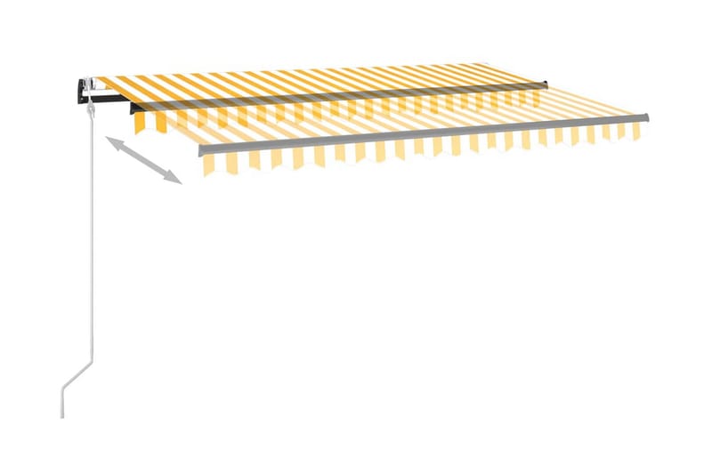 Markis automatiskt infällbar 450x300 cm gul och vit - Gul - Markiser - Terrassmarkis