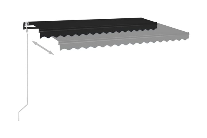 Markis automatiskt infällbar 450x350 cm antracit - Grå - Markiser - Terrassmarkis