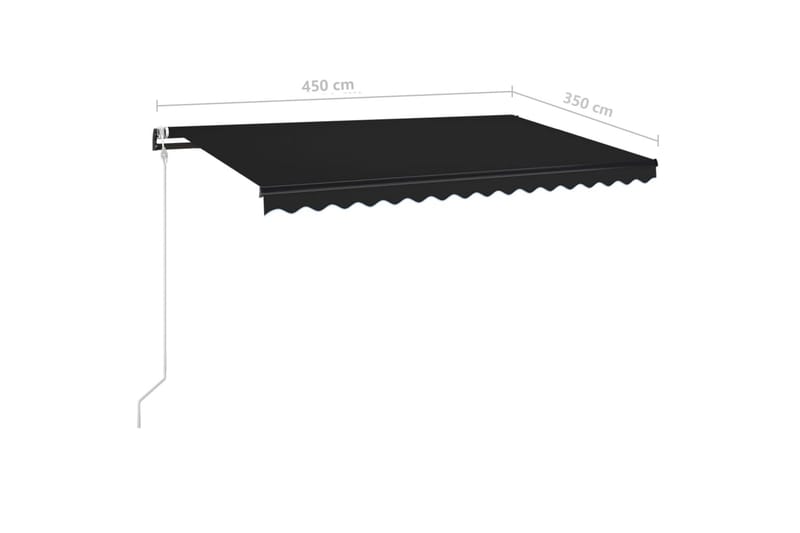 Markis automatiskt infällbar 450x350 cm antracit - Grå - Markiser - Terrassmarkis
