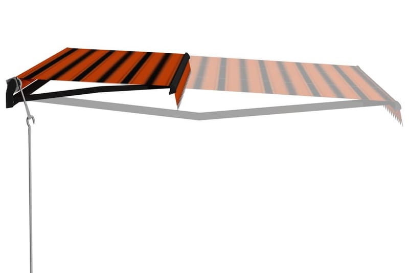 Markis automatiskt infällbar 500x300 cm orange och brun - Orange - Markiser - Terrassmarkis