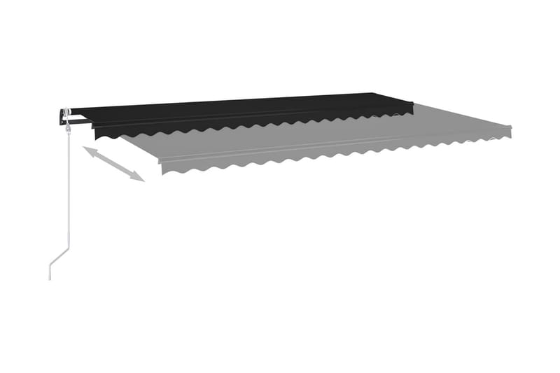 Markis automatiskt infällbar 500x350 cm antracit - Grå - Markiser - Terrassmarkis