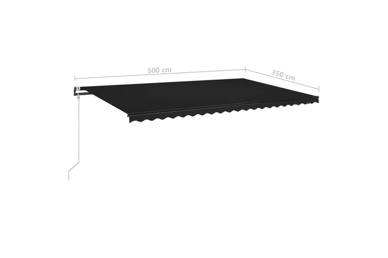 Markis automatiskt infällbar 500x350 cm antracit - Grå - Markiser - Terrassmarkis