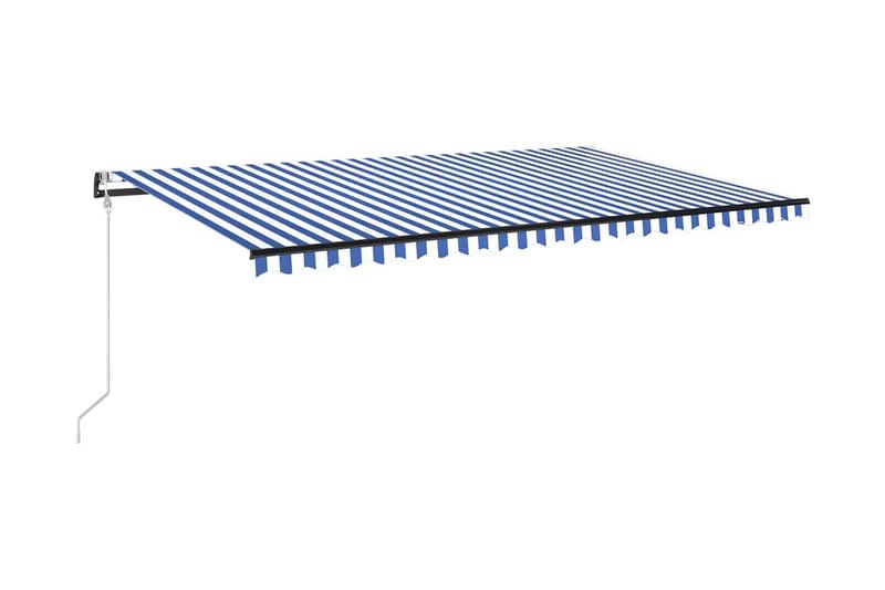 Markis automatiskt infällbar 500x350 cm blå och vit - Blå - Markiser - Terrassmarkis