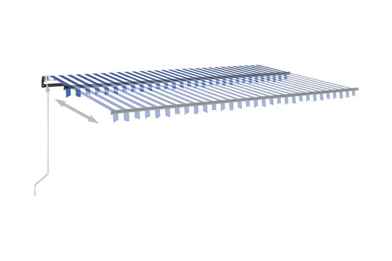 Markis automatiskt infällbar 500x350 cm blå och vit - Blå - Markiser - Terrassmarkis