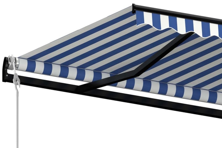 Markis automatiskt infällbar 500x350 cm blå och vit - Blå - Markiser - Terrassmarkis