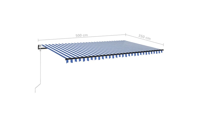 Markis automatiskt infällbar 500x350 cm blå och vit - Blå - Markiser - Terrassmarkis