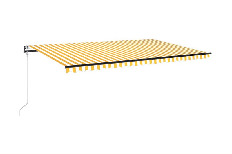 Markis automatiskt infällbar 500x350 cm gul och vit - Gul - Markiser - Terrassmarkis