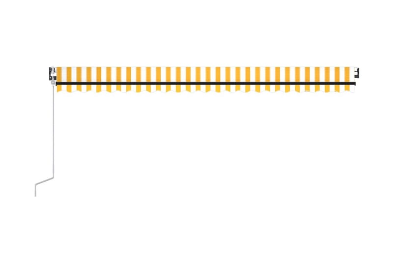 Markis automatiskt infällbar 500x350 cm gul och vit - Gul - Markiser - Terrassmarkis