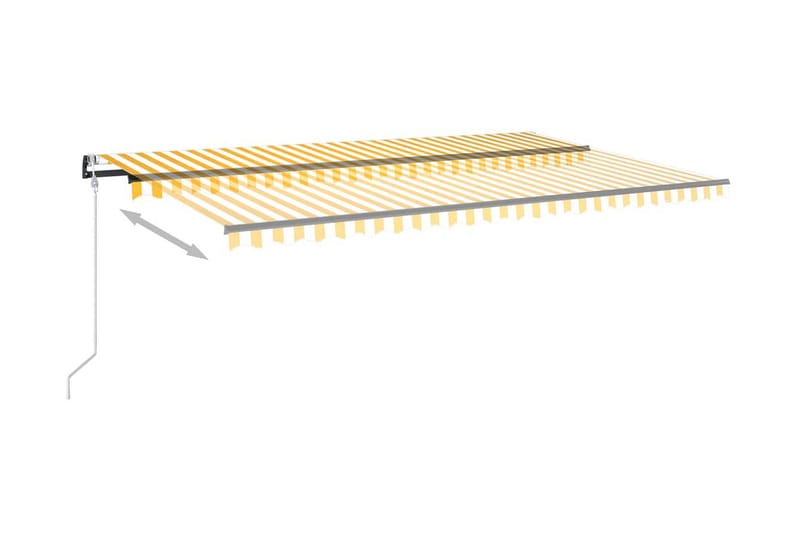 Markis automatiskt infällbar 500x350 cm gul och vit - Gul - Markiser - Terrassmarkis